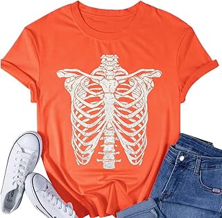 Women's Funny Halloween Skull Graphic T-Shirt