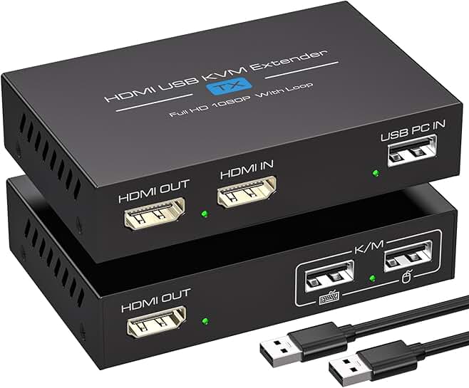 HDMI KVM USB Extender 394ft Over Cat Ethernet