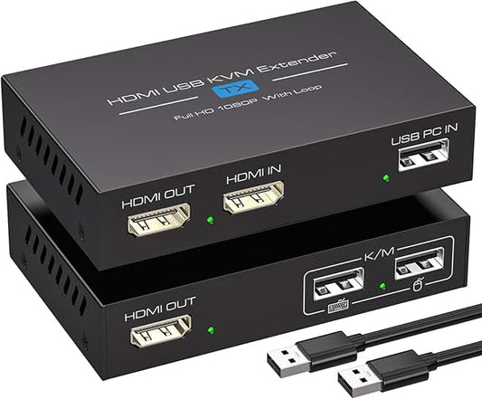 HDMI KVM USB Extender 394ft Over Cat Ethernet