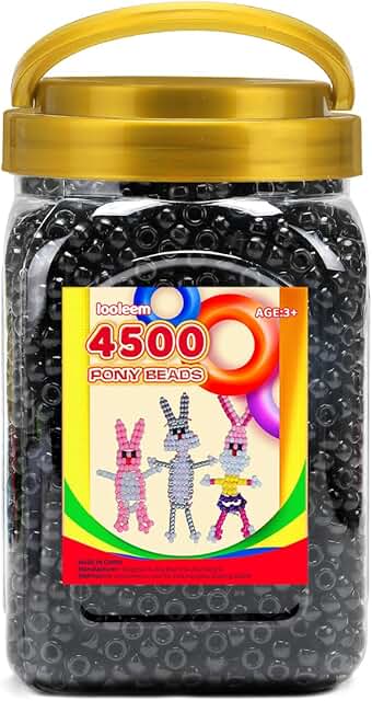 4500 Black Pony Beads for Jewelry and Crafts