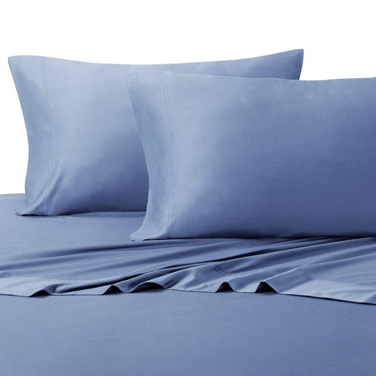 Silky-Soft Hybrid Bamboo-Cotton Queen 4PC Bed Sheets Set, Periwinkle