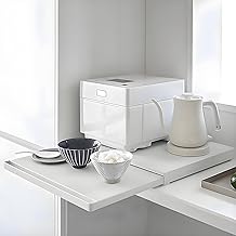 Microwave Stand with Pull-Out Shelf and Storage