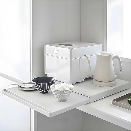 Microwave Stand with Pull-Out Shelf and Storage