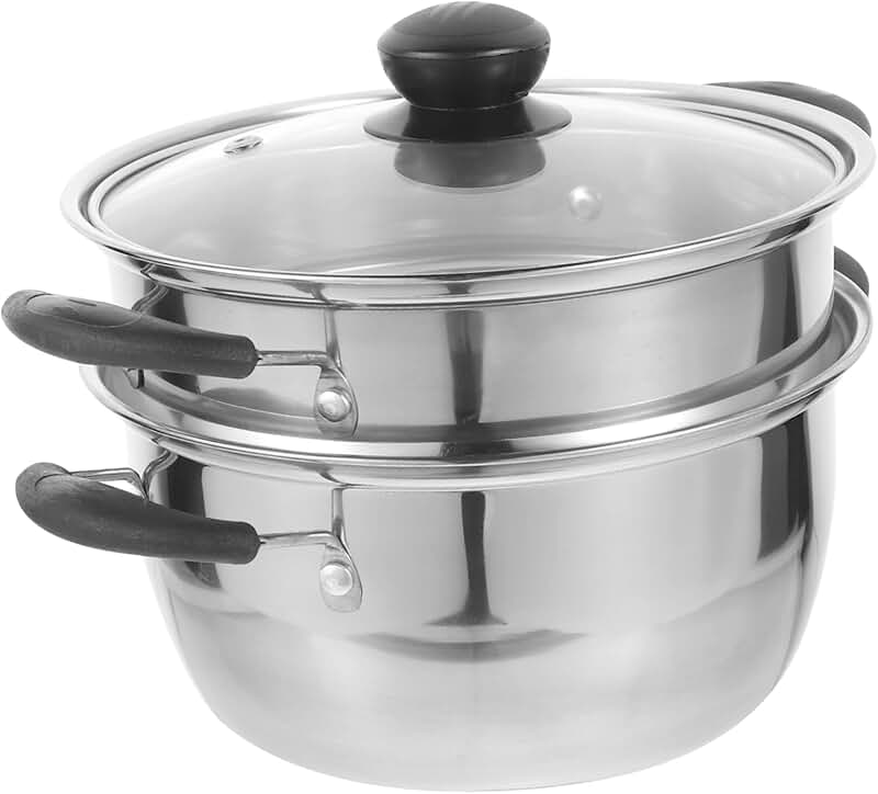 Stainless Steel Milk Pan with Double Steamer