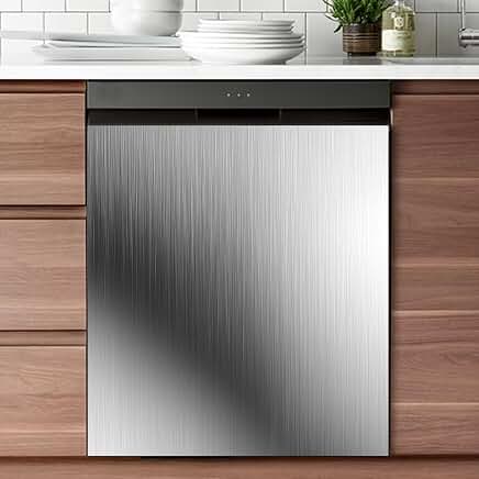 Brushed Silver Stainless Steel Magnet Cover Sticker