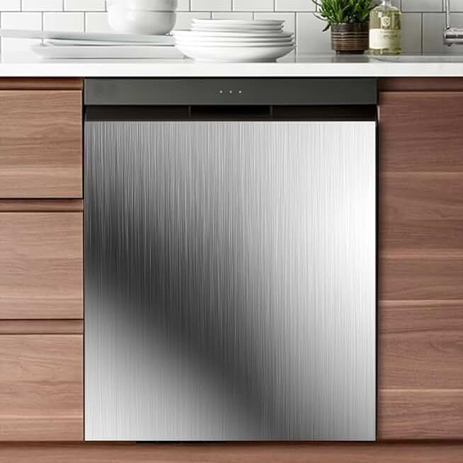 Brushed Silver Stainless Steel Magnet Cover Sticker