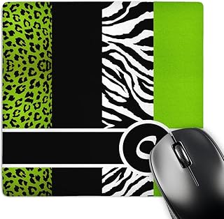 Elegant animal print monogram mouse pad