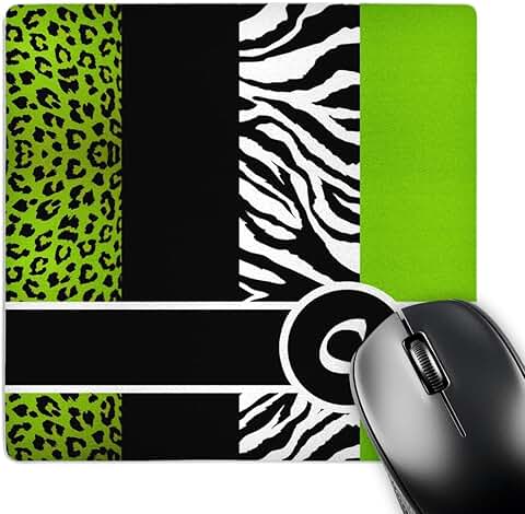 Elegant animal print monogram mouse pad