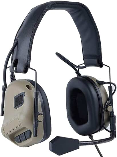 Tan Tactical Headset for Wargame and Hunting