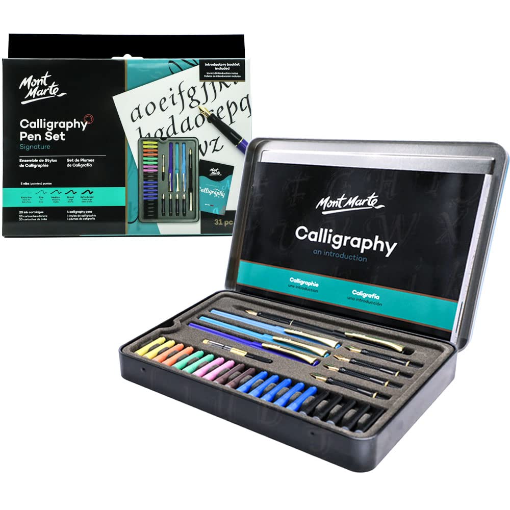 32-Piece Calligraphy Set with Pens and Ink