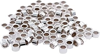 100pcs Sterling Silver Tube Crimp Beads, 1.1mm