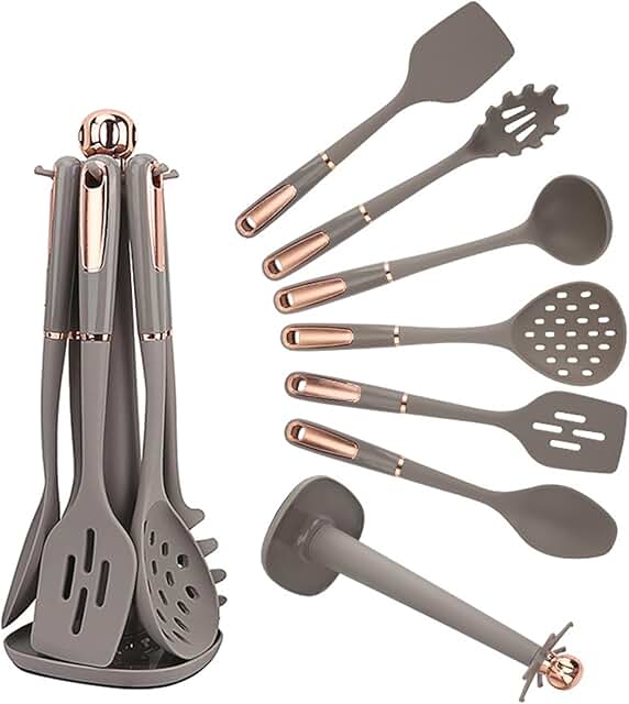 7-Piece Non-Stick Silicone Kitchen Utensil Set with Holder