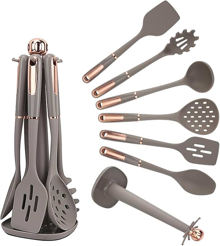 7-Piece Non-Stick Silicone Kitchen Utensil Set with Holder