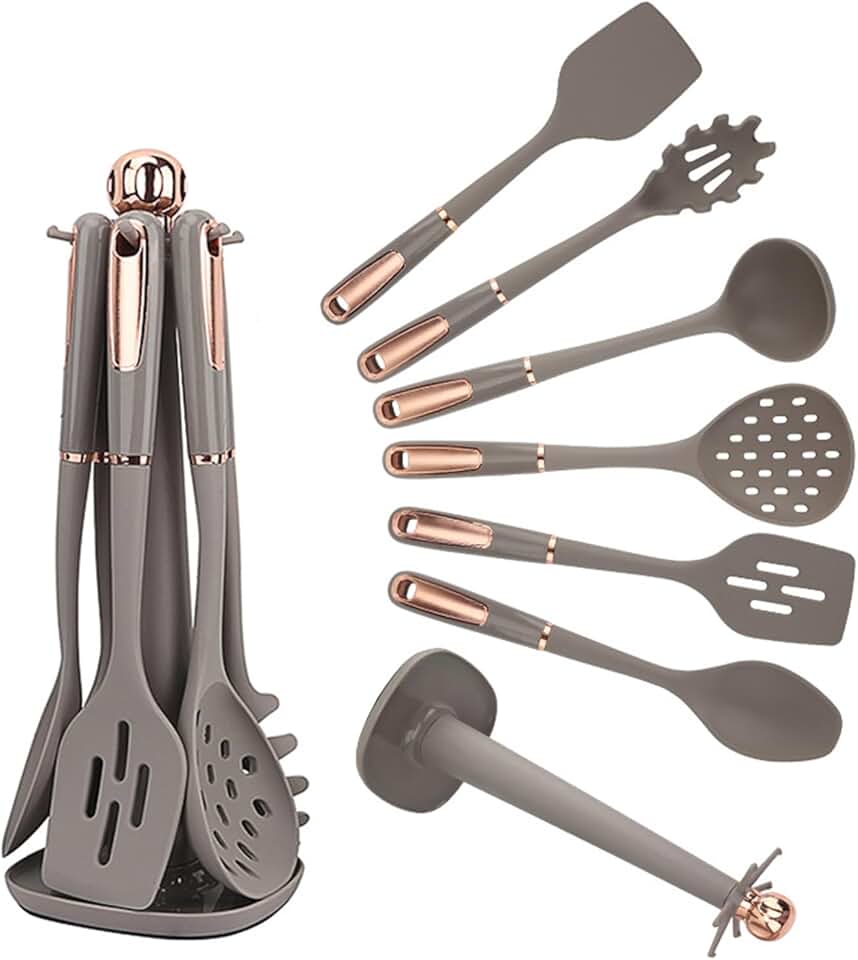 7-Piece Non-Stick Silicone Kitchen Utensil Set with Holder