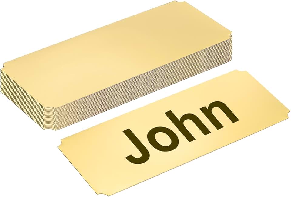 Set of 20 Stainless Steel Laser Engraved Name Plates