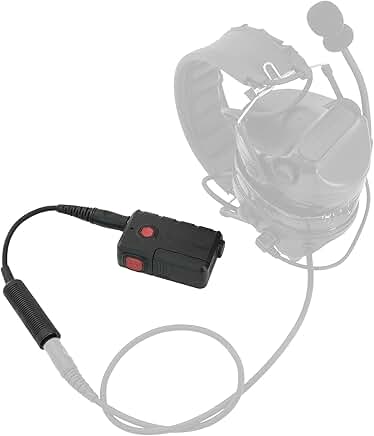 Black Tactical Headset Extension Line with Bluetooth and PTT