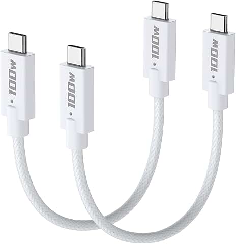2-Pack 1ft USB C to USB C Cables, 100W Fast Charging