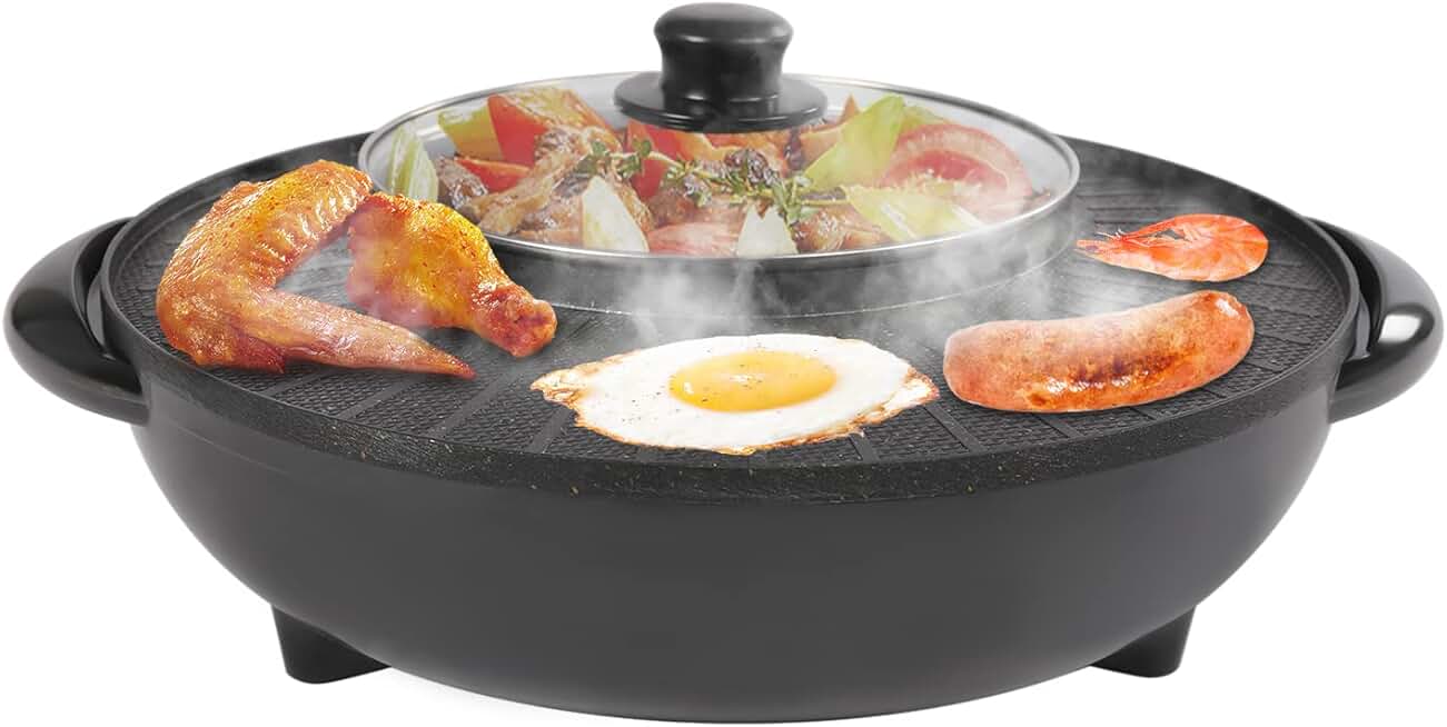 Indoor 2-in-1 Hotpot and Grill for 3-5 People