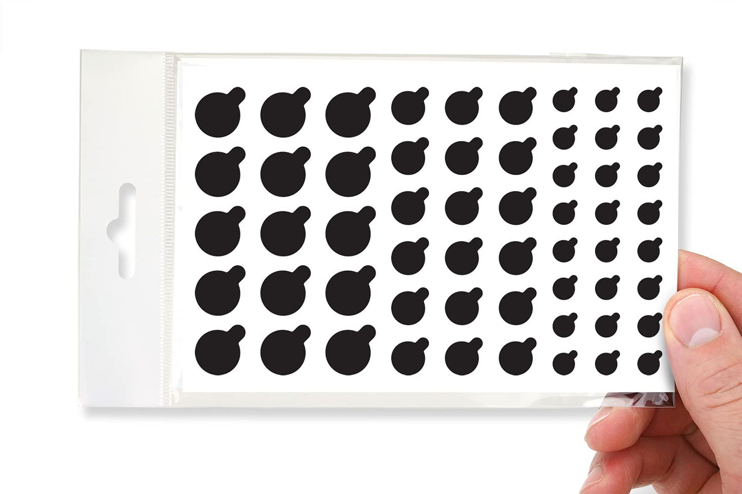 Black Vinyl Webcam Covers, 57-Pack, Multiple Sizes