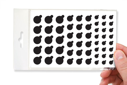 Black Vinyl Webcam Covers, 57-Pack, Multiple Sizes