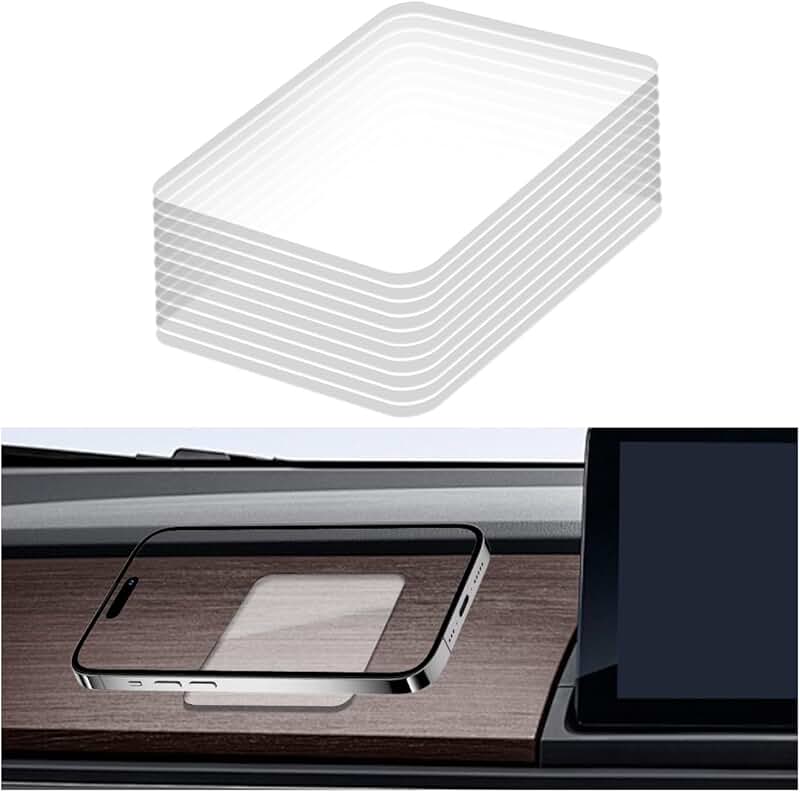 Set of 10 transparent anti-slip dashboard mats