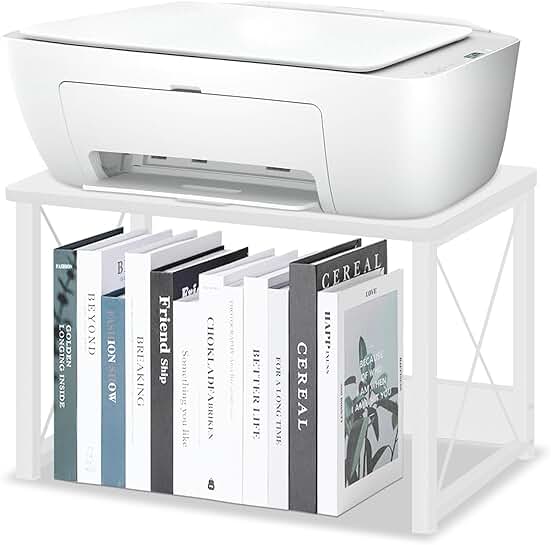 Wooden Printer Stand with Storage for Home and Office