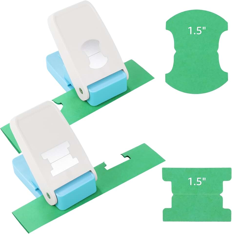 Two-Piece Tab Punch for Paper Crafts, 1.5-inch Shapes
