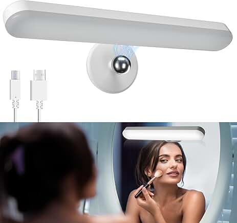Rechargeable Wireless Mirror Lights with Adjustable Brightness