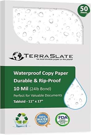 Waterproof 11x17 Copier Paper, 50 Sheets