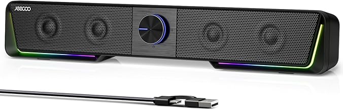 Bluetooth Computer Speakers with Clear Sound and LED Light