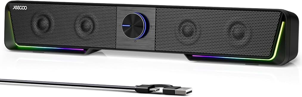 Bluetooth Computer Speakers with Clear Sound and LED Light