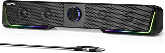 Bluetooth Computer Speakers with Clear Sound and LED Light