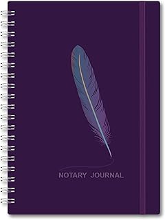 Spiral Notary Journal Log Book, 7x10, Purple