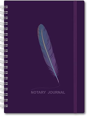 Spiral Notary Journal Log Book, 7x10, Purple
