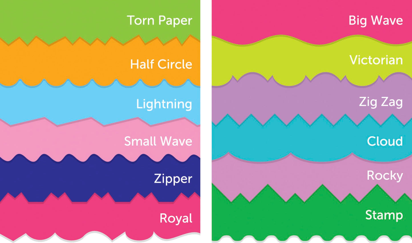 Set of 12 assorted color paper edger scissors