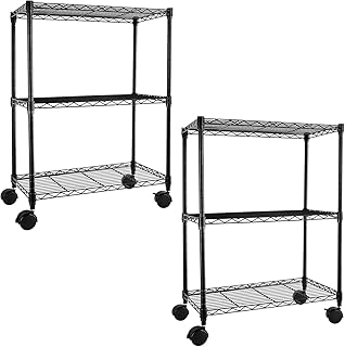 Heavy Duty 3-Tier Storage Shelves, 750Lb Capacity, 2 Pack