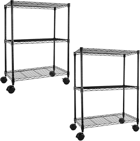 Heavy Duty 3-Tier Storage Shelves, 750Lb Capacity, 2 Pack