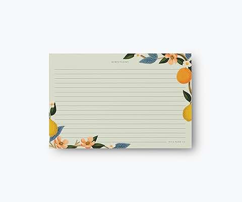 Set of 12 Citrus Grove Recipe Cards, 4x6 inches