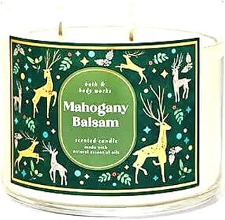 White Barn 3-Wick Candle with Essential Oils, 14.5 oz, Mahogany Balsam