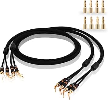 12 Gauge Speaker Cable Pair with Banana and Spade Connectors