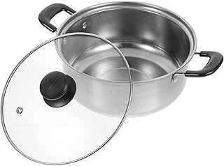 1.5 Qt Stainless Steel Cooking Pot with Glass Lid