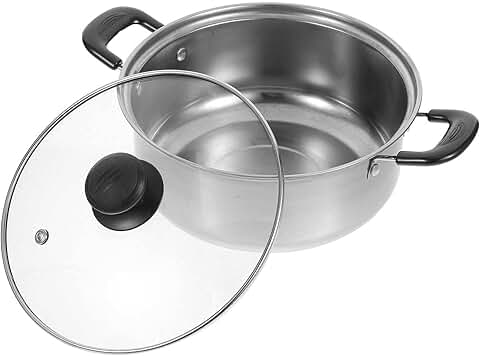 1.5 Qt Stainless Steel Cooking Pot with Glass Lid