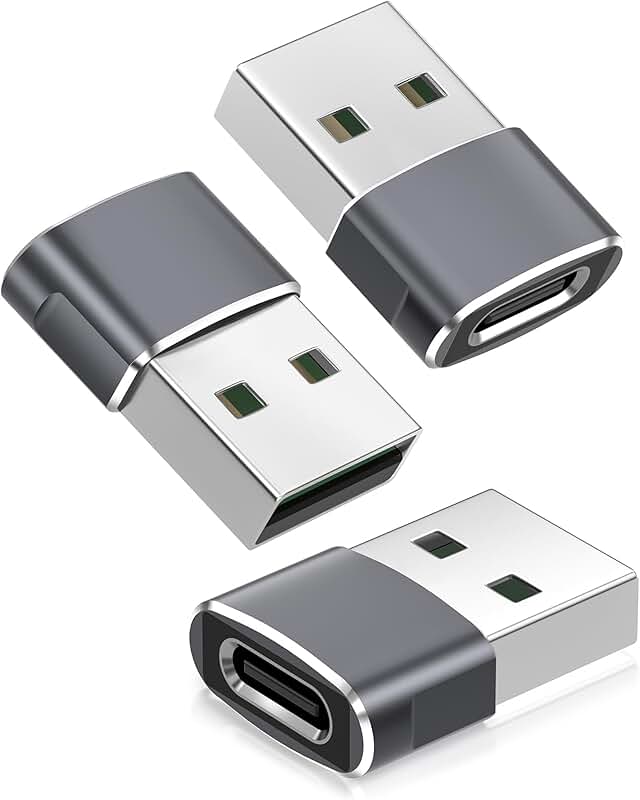 USB to USB C Adapter 3-Pack