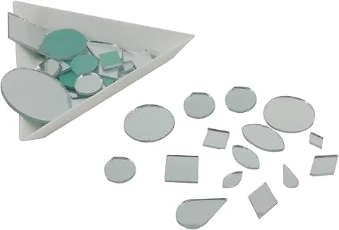 Small glass mirrors for crafts and jewelry, mixed shapes