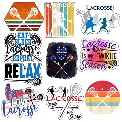 Waterproof Durable Lacrosse Stickers for Water Bottles and More