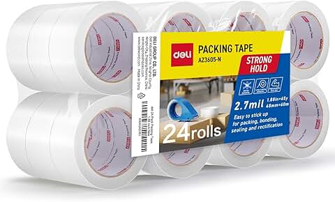 Heavy Duty Clear Packing Tape, 24 Rolls