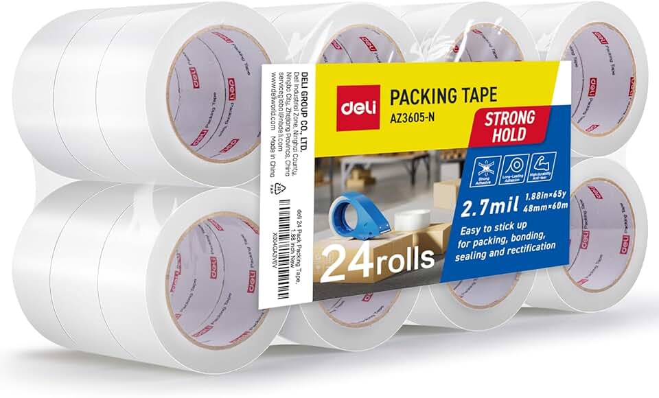 Heavy Duty Clear Packing Tape, 24 Rolls