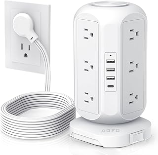 Power Strip with 12 Outlets and 4 USB Ports