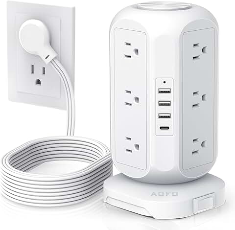 Power Strip with 12 Outlets and 4 USB Ports