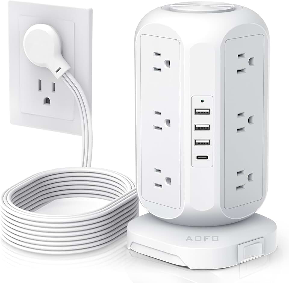 Power Strip with 12 Outlets and 4 USB Ports